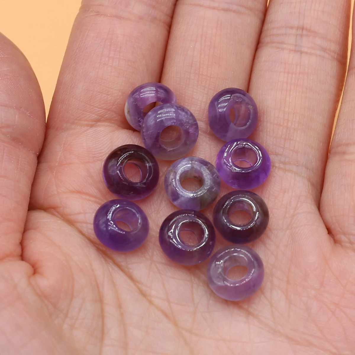 10 PCS Natural Stone Abacus Shaped Large Hole Beads Jewelry Making Beaded Necklaces Bracelets Earrings DIY Accessory Gifts