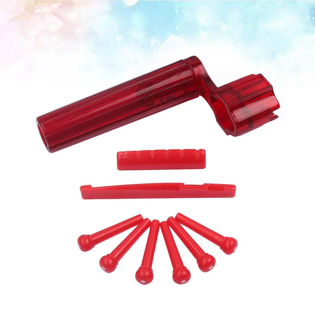 

Saddle Nut Kit For Guitar Replacement High Quality Durable Plastic Bridge Saddle Nut Set Easy To Fit Red