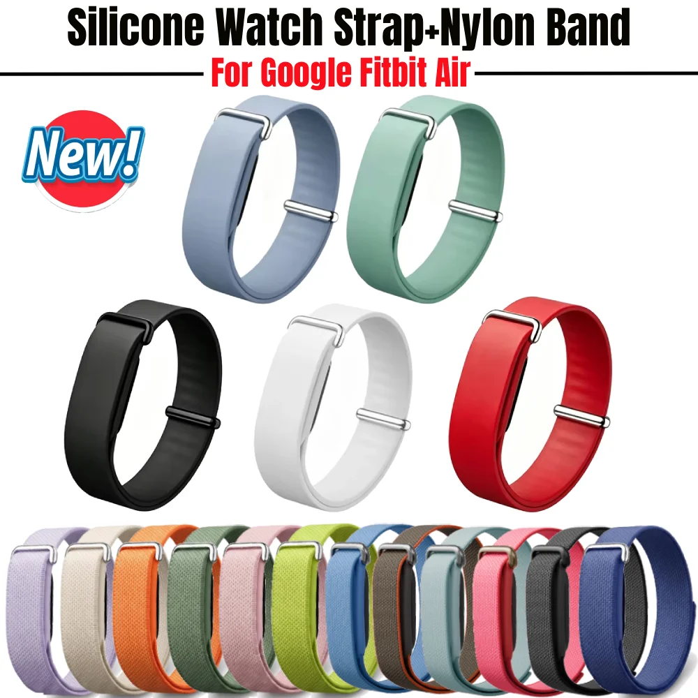 Soft Silicone Strap+Nylon Band for Google Fitbit Air Sport Breathable Bracelet To Replace Wristband for Google Fitbit Air Correa