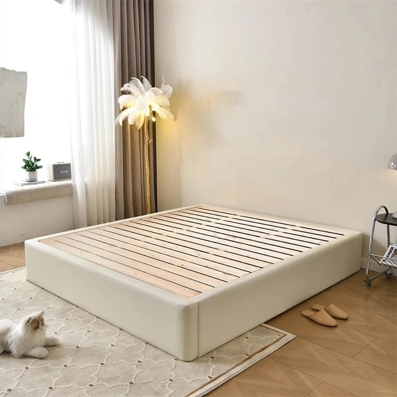 

Французская напольная двуспальная кровать для дома, из массива дерева, с татами-основанием, с газовым подъемным механизмом для хранения, итальянская мебель для спальни