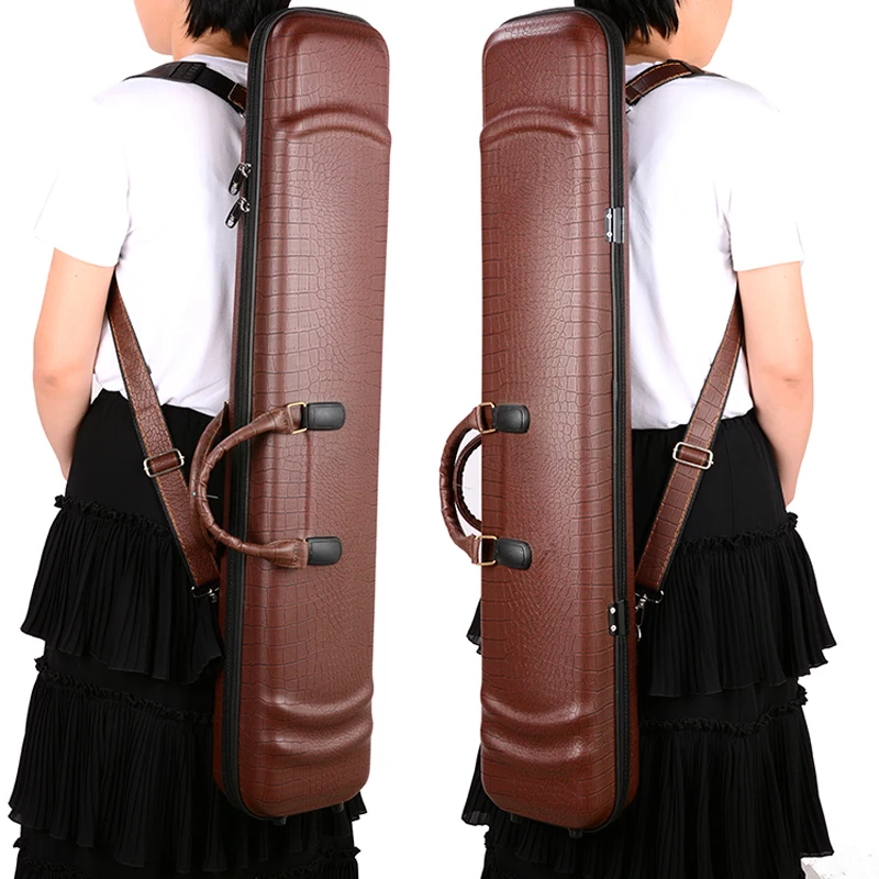 Leathers Erhu Storage Bag Professional Erhu Box with Hygrometer Portable Durable Shoulder Bag Stringed Instrument Accessories