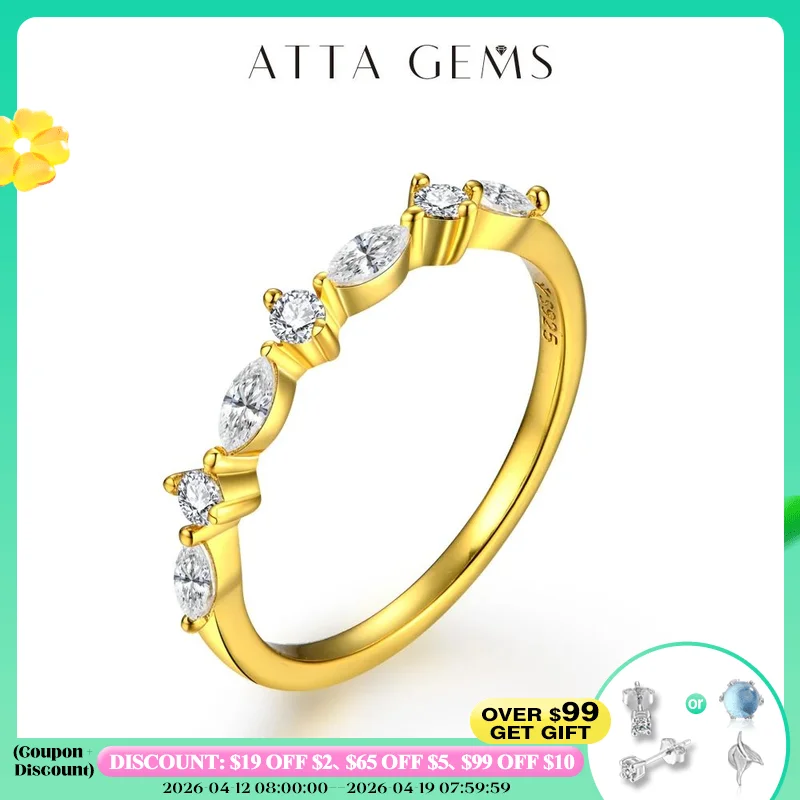 

ATTAGEMS D/VVS1 цветное круглое кольцо с муассанитом отличной огранки для женщин, кольца из стерлингового серебра 925 пробы для девочек, обручальное кольцо с зарубежом