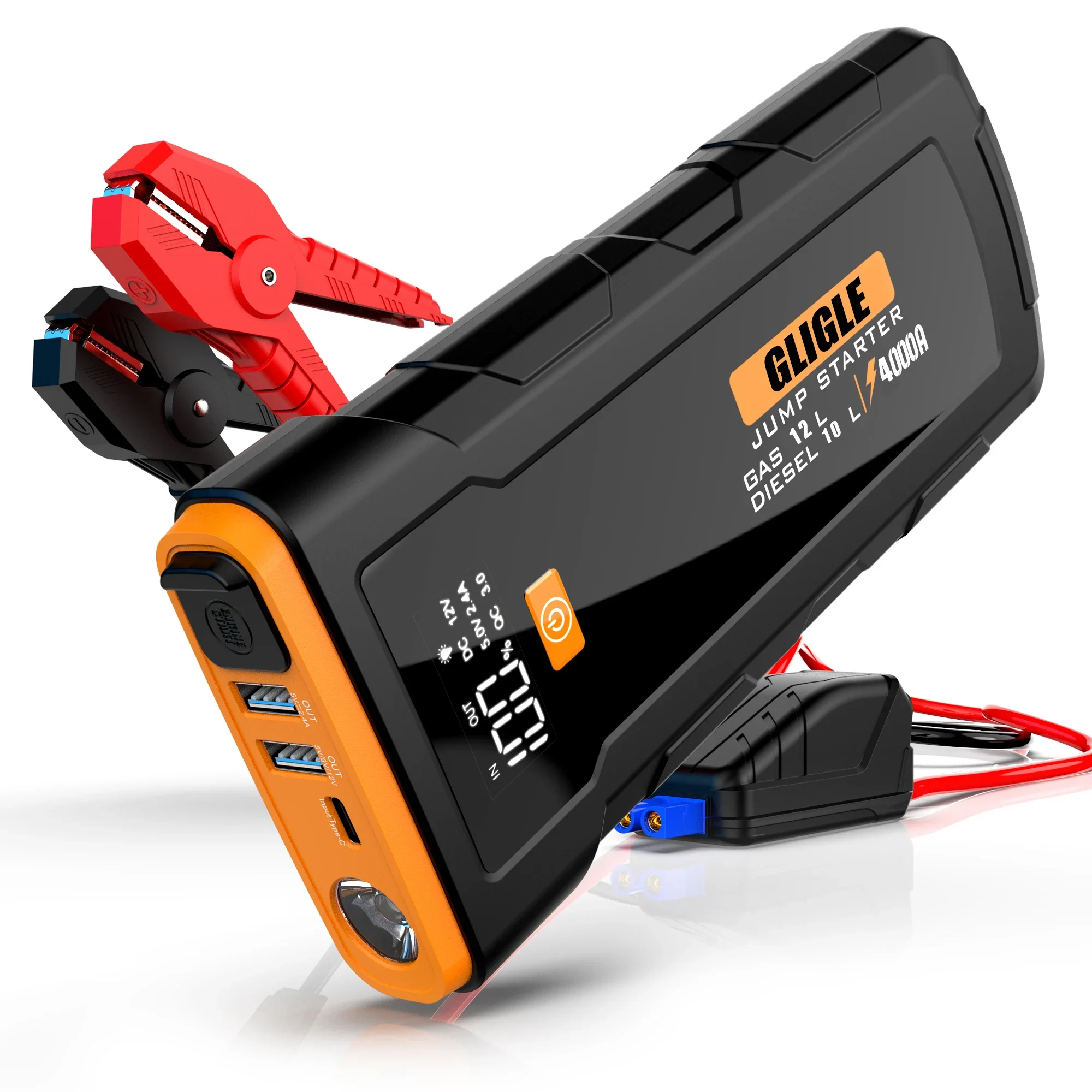 24000mAh Gt 4000 Car Jump Starter For 12L Gas Cars And Diesel Trucks