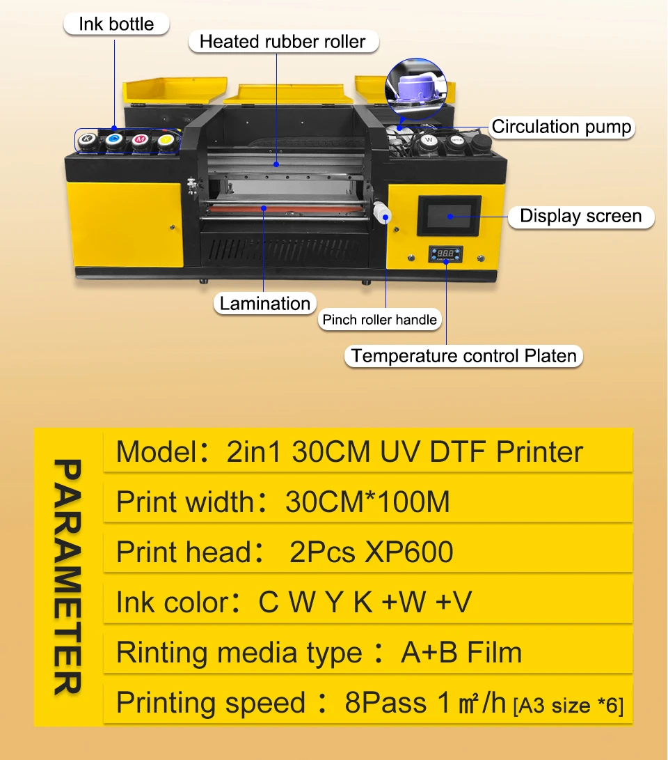 Colorsun UV DTF Cups Crap Printer XP600 UV DTF Digital Inject Printing Machine UV DTF Sticker Printer For Acrylic Bottle Wood