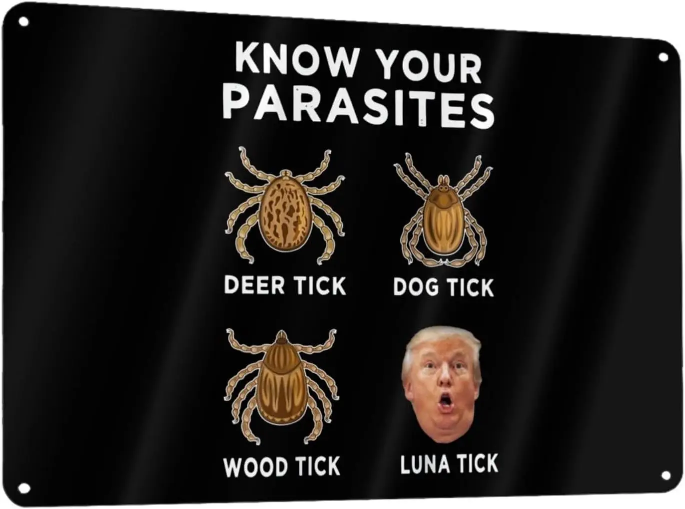 Know Your Parasites Anti-Trump Metal Sign, 8x12 Inch Metal Wall Art Signs Cover Aluminum for Men/Women/Indoor/Outdoor