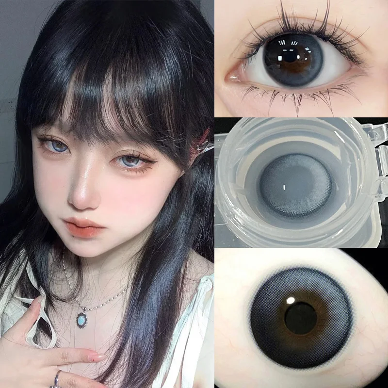 KSSEYE 1 Pair Korean Lenses Colored Contact Lenses for Eyes Prescription Myopia Beauty Pupil Soft Blue Lenses New Fast Shipping