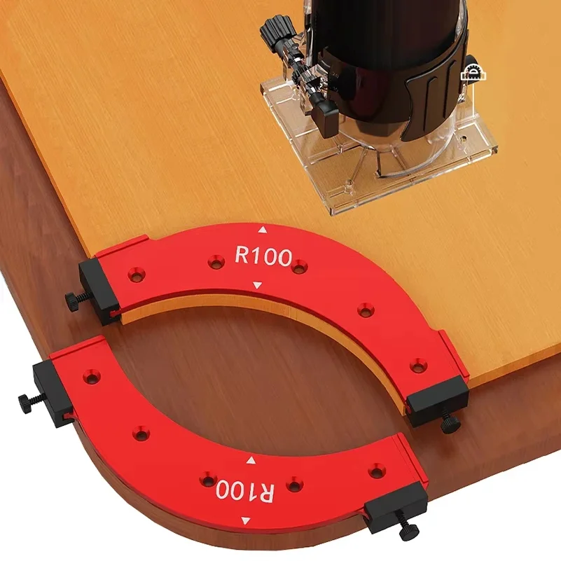 1Pc R100-R300 Radius Jig Woodworking Router Templates Arc Angle Positioning Template, Corner Radius, Reusable Positioning Tool