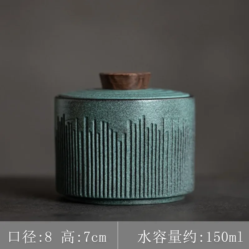 Small Tea Caddy Ceramic Jar Sealed Jar Decorative Storage Tank Tea Box Portable Tea Can Tea Container Tea Organizer Candy Jars