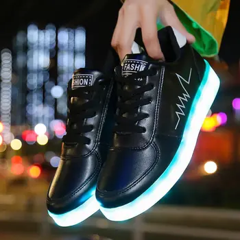 크기 30-41 소년 소녀 빛나는 신발 빛나는 단독 어린이 조명 Led 슬리퍼 USB 충전 어린이를위한 빛나는 운동화