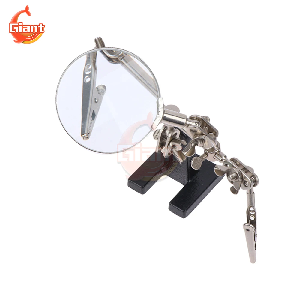 Portable Magnifier Soldering Station Adjustable 5X Magnifying Glass Auxiliary Clamp Soldering Stand Welding Rework Repair Tools