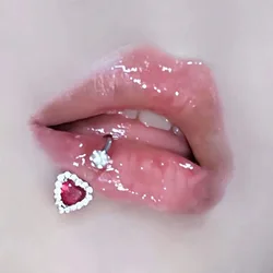 Fashion Love Big Diamonds Mud Ball Labret Piercing Stainless Steel Lip Ring Earbone Ring Sweet Wind Cute Piercing Jewelry