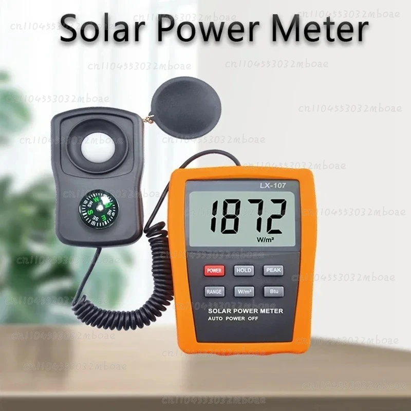 LX-107  Light Radiation Tester Compass Solar Power Meter Optical Solar Research Glass Light Intensity Data Peak Hold