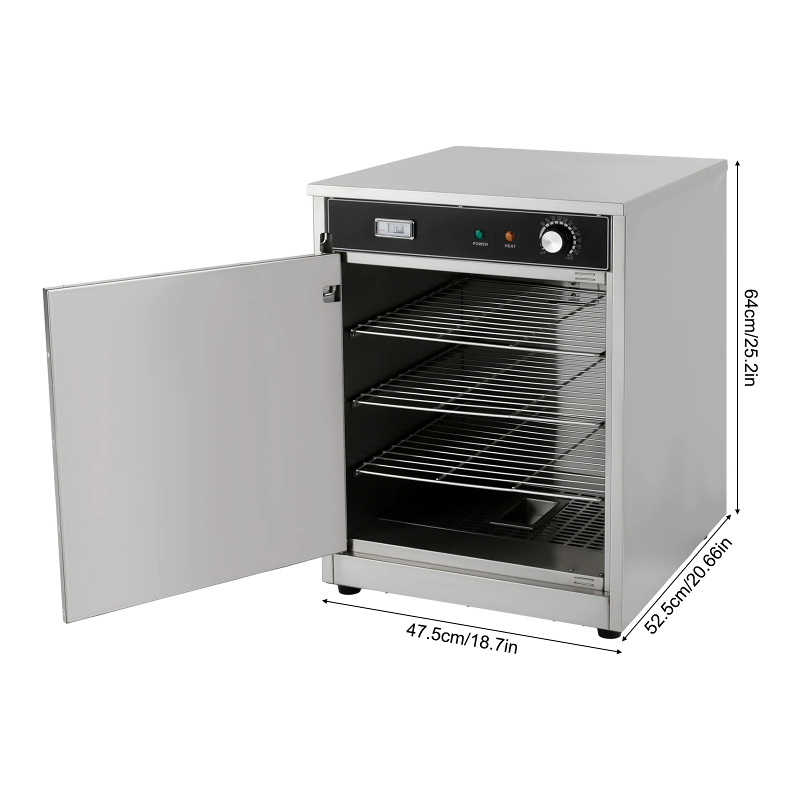 600W Electric Commercial Hot Box Food Warmer, Countertop Heated Holding Cabinet, 180° Open Food Warming Cabinet for Pizzas,tarts
