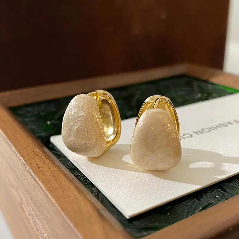 Double-sided starlight enamel earrings, water drop earrings, women's light luxury high-end earrings
