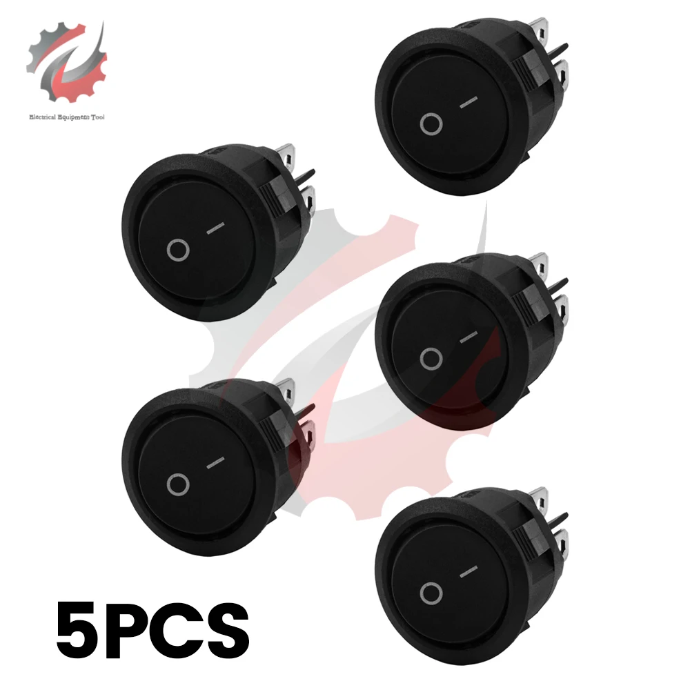 1/5/10PCS KCD1-206 2-Speed 6-Pin Rocker Circular Interruptor em forma de navio 6-Pin 2-Speed Botão Interruptor Buraco 20MM