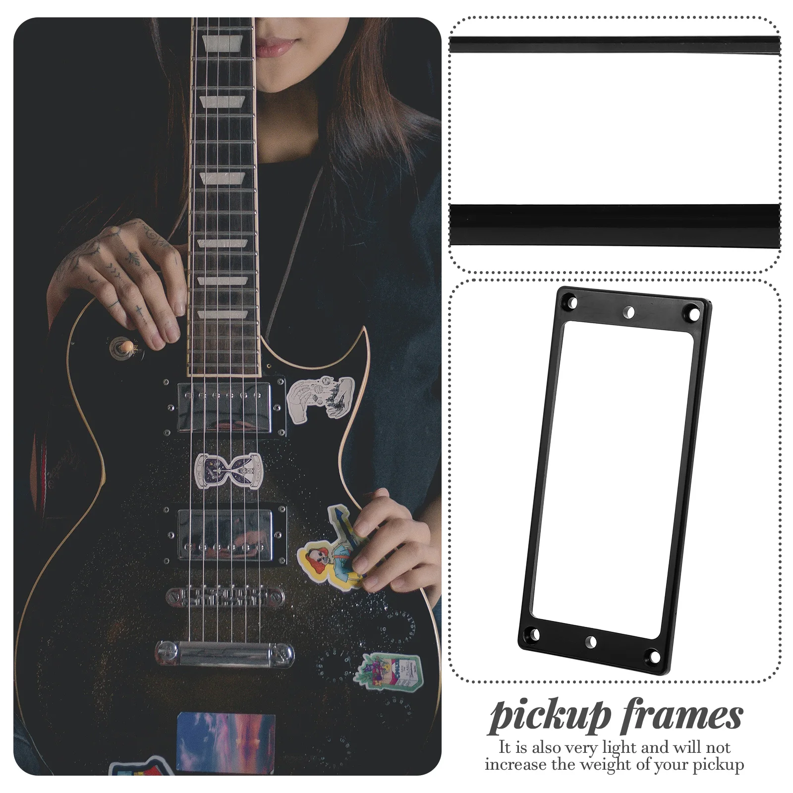 

2 Pcs Dual Pickup Electric Guitar Accessories Protection Plastic Cover Covers Wearable Frame for Synthetic Accessory