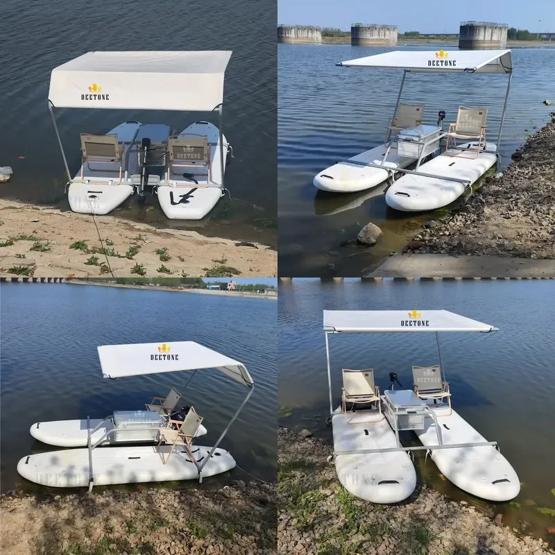 Portable Leisure Fishing Double Catamaran Boat Inflatable Paddleboard Pedal Bikes