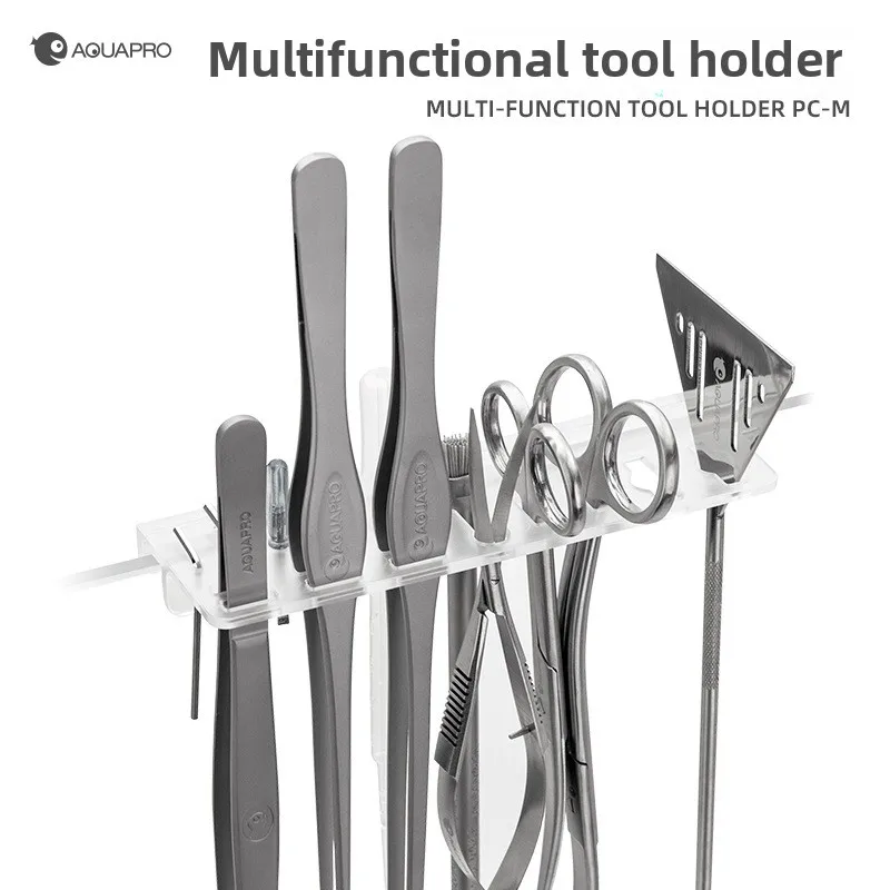 AQUAPRO Aquascaping Tool Organizer-Dual-Purpose Stainless Steel Storage Rack for Scissors,Tweezers&Scrapers |Tool Holder