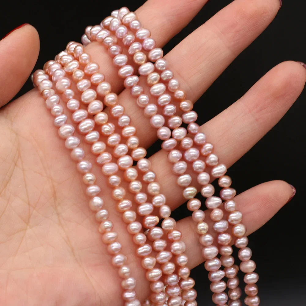 AAA Natural Freshwater Pearl White Pink Potato Beaded 4-6mm For Jewelry Making DIY Necklace Bracelet Accessories Charm Gift 36CM
