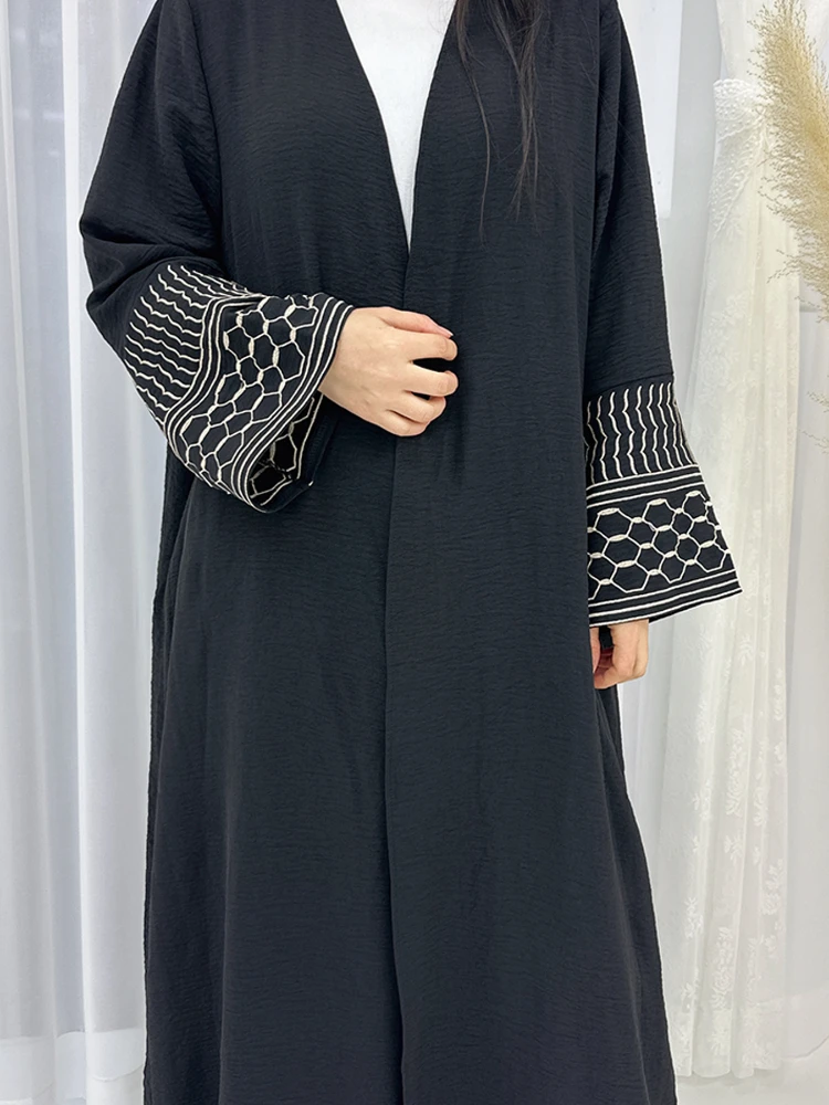 Eid Dubai Muslim Party Dress for Women Abaya Embroidery Jalabiya Long Dresses Morocco Kaftan Vestidos Ramadan Gown Robe Cardigan