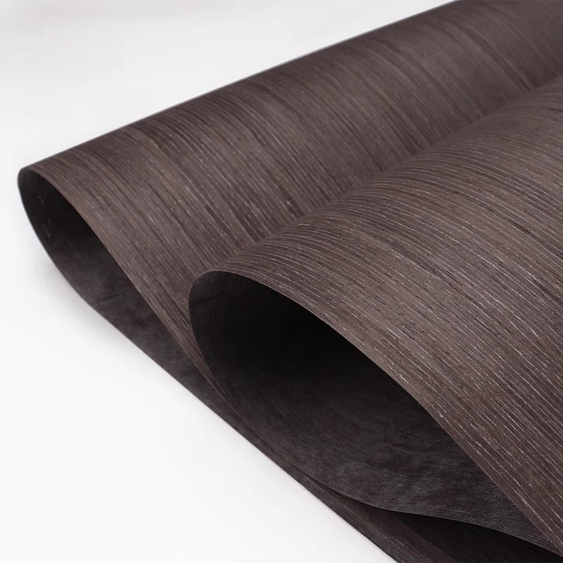 Panel dinding kayu hitam diperbarui dengan veneer kayu untuk lemari dan Veneer meja makan ketebalan: 0.25mm