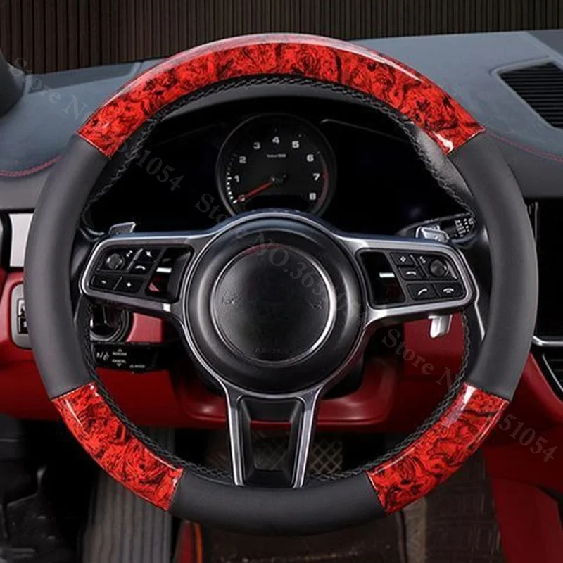 Truck Lorry Van Big Bus Leather Steering Wheel Cover Wrap 38 40 42 45 47 50 CM for SANY SCANIA IVECO ISUZU MAN Renault DAF Hino