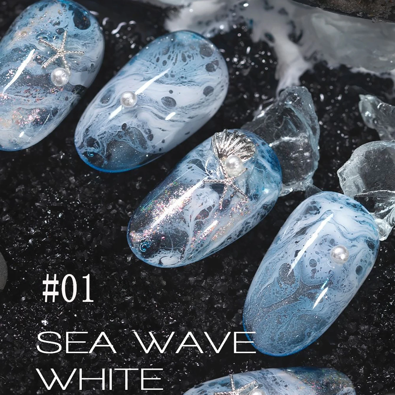 MIANEL 2026 New Cherry Blossom Wave Ink Nail Blending Liquid, Bubble Hole Quick Marble Swirl Gel for Ocean Wave Nail Art