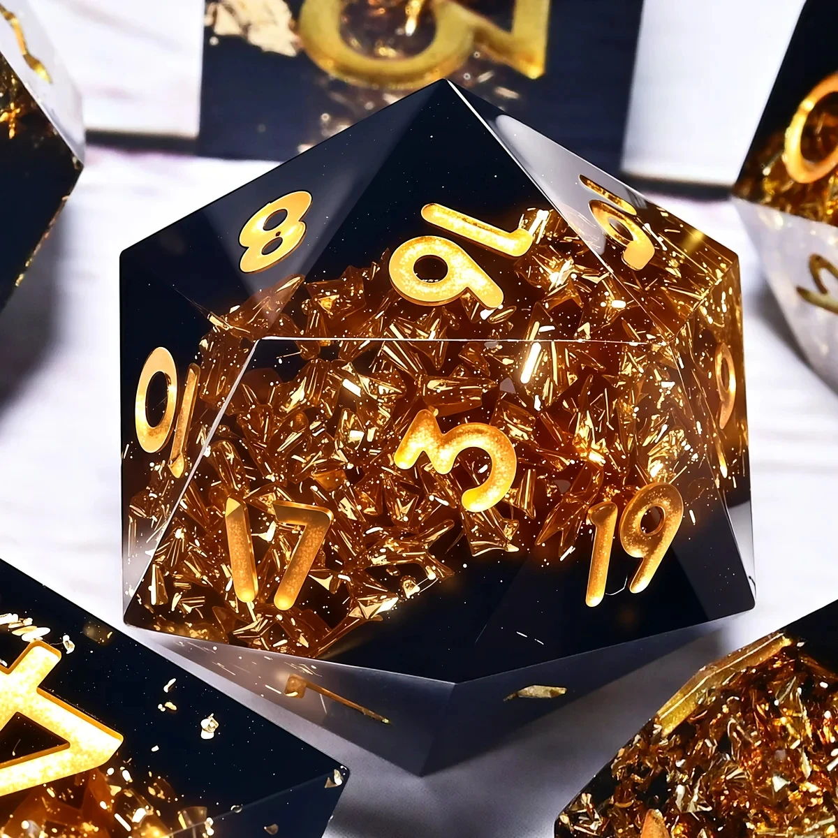 DND Resin Dice 7-Piece Set for Dungeons and Dragons DND 5e RPG Gift, Board Game Tabletop Role Playing Dice Game, Birthday Gift,