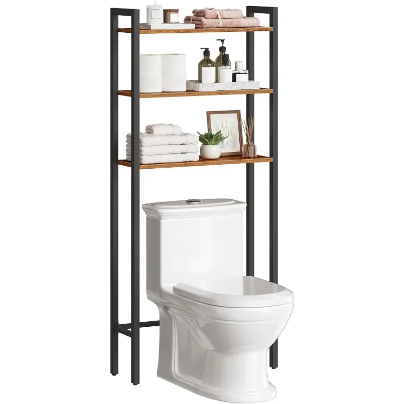 

Over The Toilet Storage, 3-Tier Over Toilet Bathroom Organizer, Over The Toilet Shelf with Metal Frame