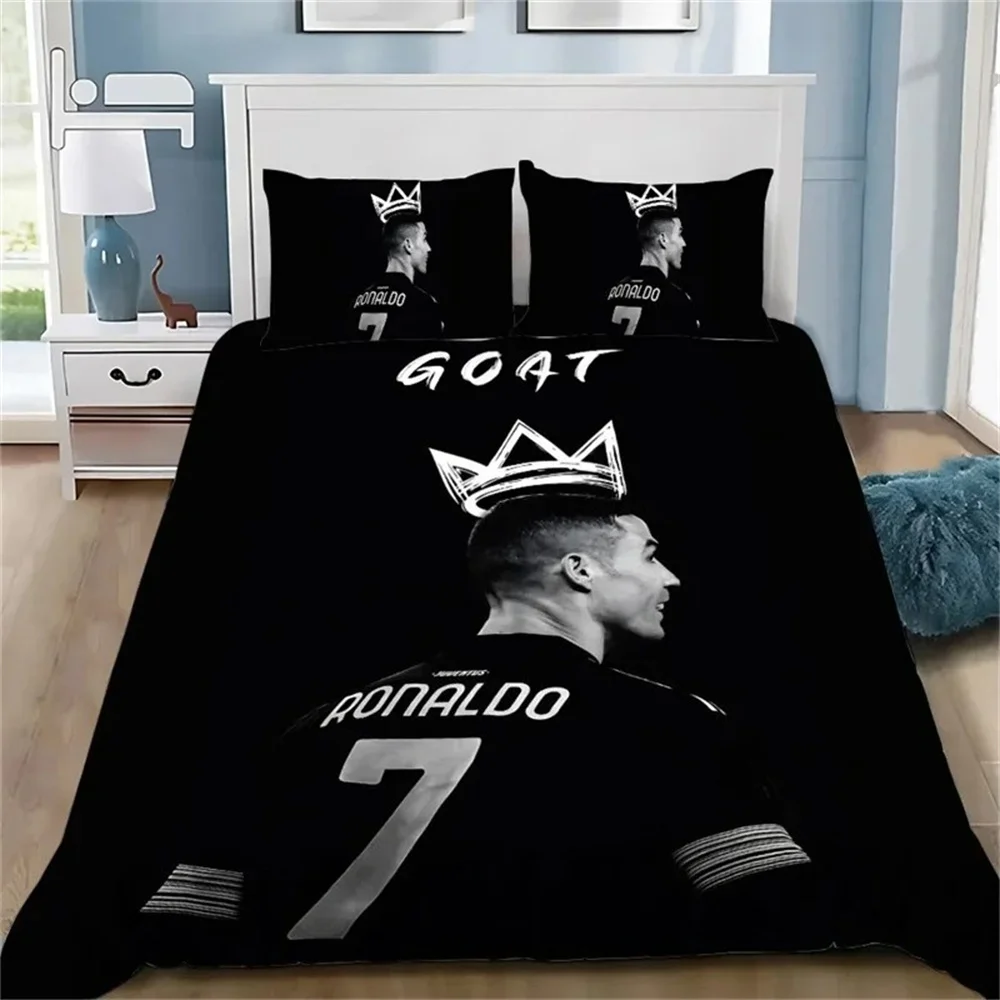 Immagine 6: Copripiumino 3D Football CR7 Set biancheria da letto Copripiumino morbido con 1/2 pezzi Federe per bambini Copripiumino in microfibra per adulti
