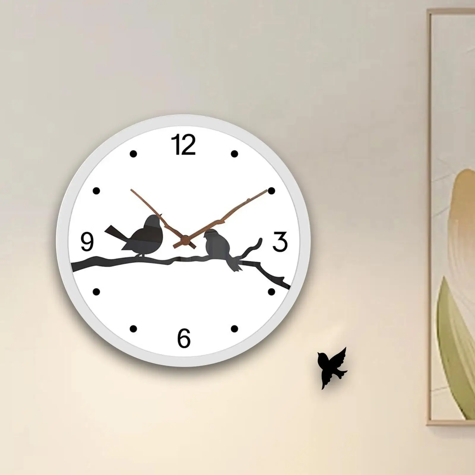 

Wall Clock Ornament Easy to Read Gifts Large Arabic Numerals Wall Art,Bird Design for Bedroom Home Office School Classroom