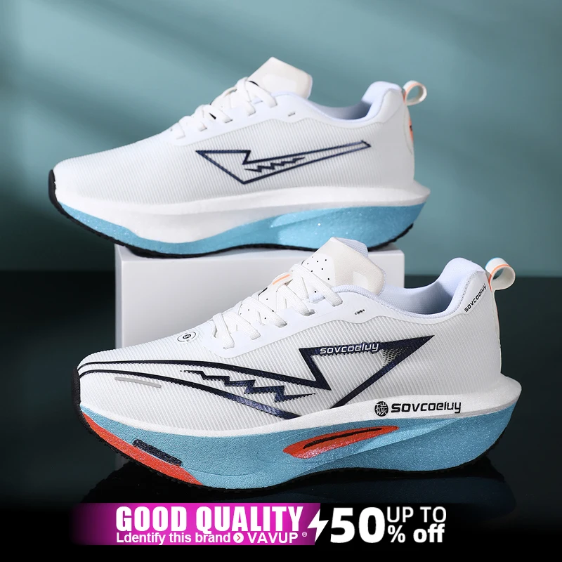 أحذية الجري الرجالية من الكربون، أحذية رياضية ماراثون رياضية قابلة للتنفس وخفيفة الوزن للنساء، أحذية رياضية مريحة مضادة للانزلاق