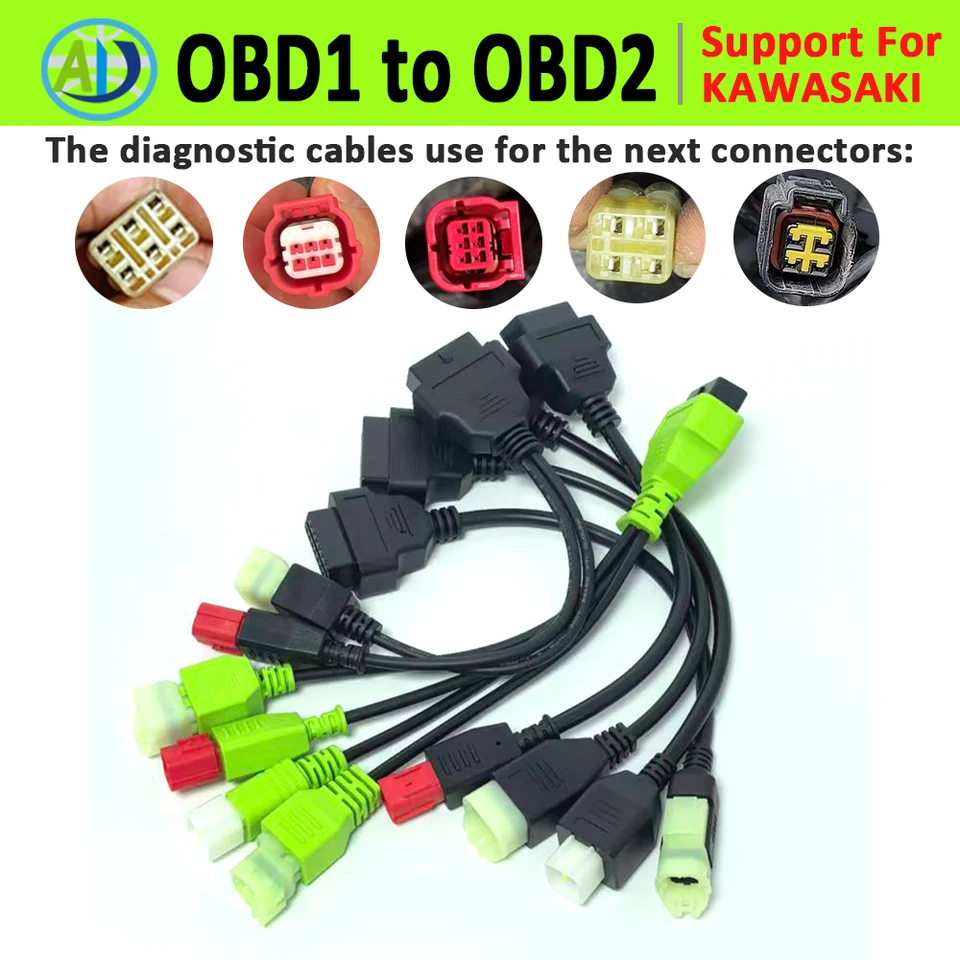 OBD Adapter For Kawasaki 4/6pin OBDII Diagnostic Cable For