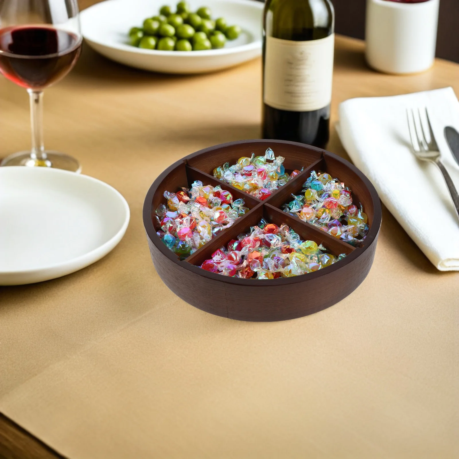 

Поднос для орехов с четырьмя отделениями, прозрачный герметичный контейнер для сухофруктов, конфет и мелочей, для столовой