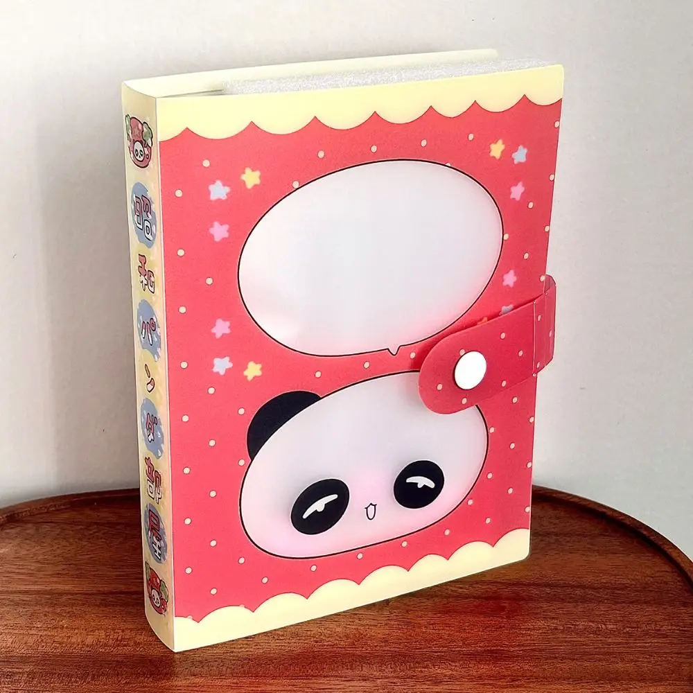 Clover Design A6 Storage Binder Panda Theme Vintage Showa Style Stickers Binder Fixed-page Kawaii Sticker Storage Book