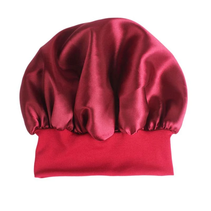 Newly Women\'s Satin Solid Sleeping Hat Night Sleep Cap Hair Care Bonnet Nightcap For Women Men Unisex Cap bonnet de nuit