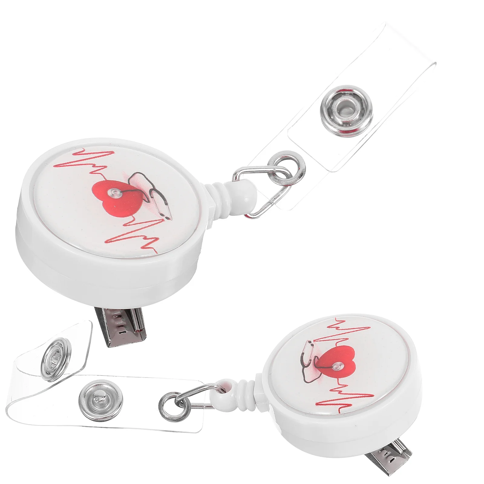 2 pçs enfermeira retrátil titular do crachá carretel clipe nome tag titular trabalho id cartão organizador chaveiro multi-funcional