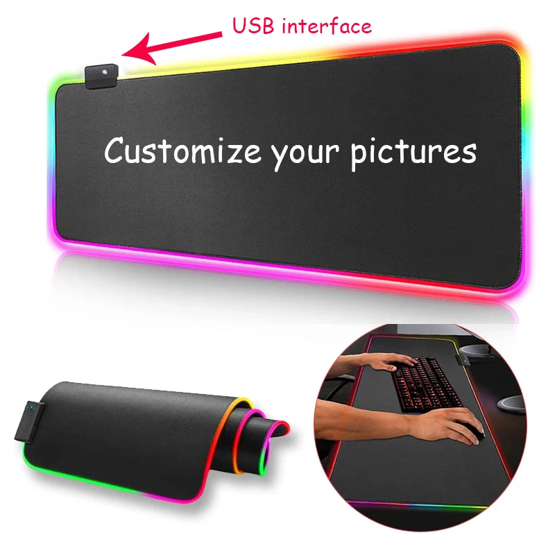 

Gaming Mouse Pad Computer Mousepad RGB Large Mouse Pad Gamer XXL LED Mouse Carpet Big Mause Pad PC Desk Play Mat with Backlit