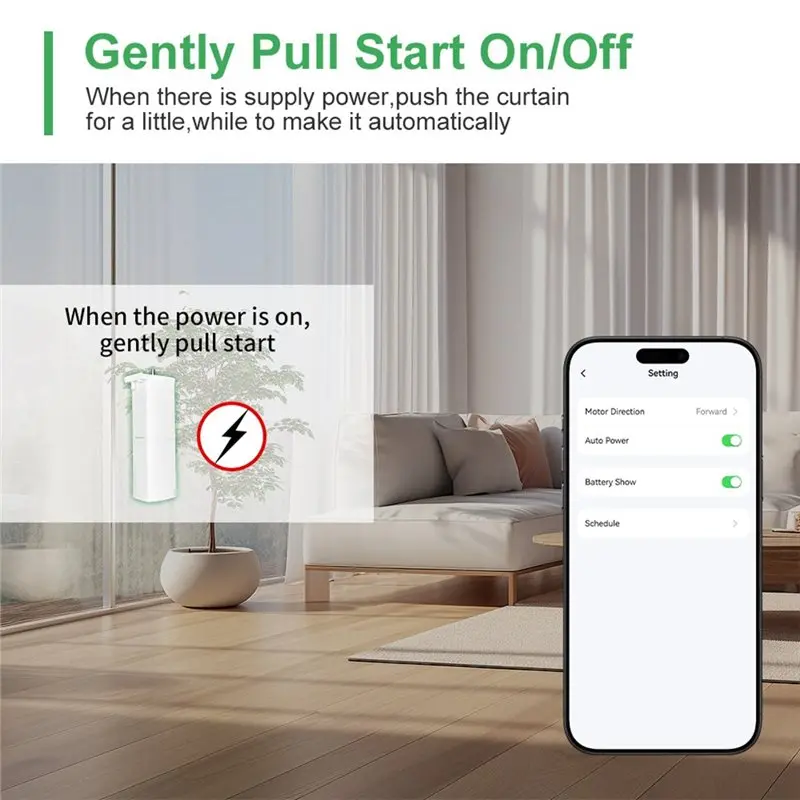 AA51 Zigbee For Curtain Motor Battery Powered Electric Opener For Curtain Track Tuya App Smart Remote Control Removable