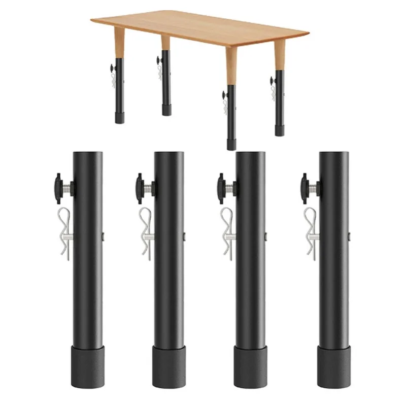 4Pcs Folding Table Risers Extenders Stainless Steel Counter Height Leg Extensions Type A 17.3in(44cm)