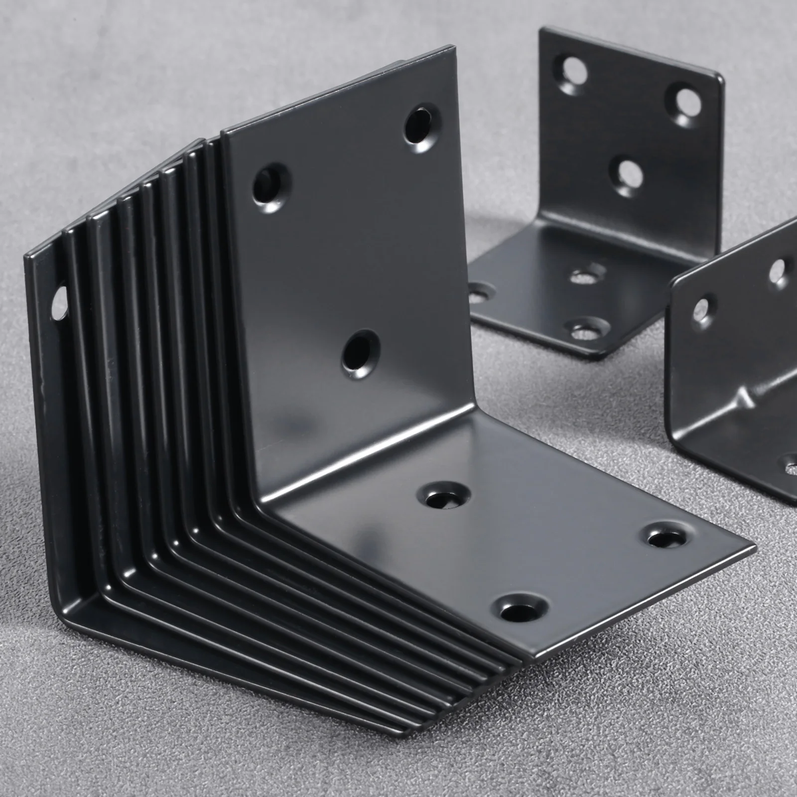 10PCS 40x40x2mm Black L Corner Bracket with Screws Stainless Steel Shelf Joint Right Angle Bracket Corner Brace Shelf Supporter