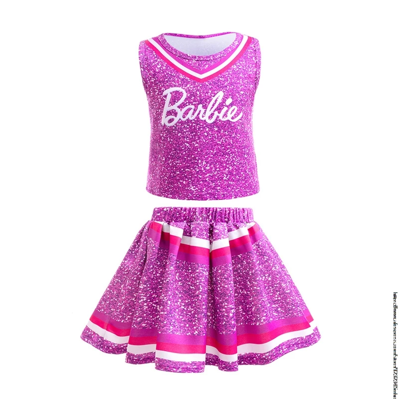 Hot Clothes Barbie the movie Girls Halloween Costume Suit Vest+Tutu Skirt Outfit Fancy Dress Costumes Clothes Kids Rose Purple