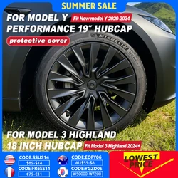 4 SZTUKI kołpaków do nowej Tesla Model 3 Highland 2024 18-calowy kołpak wydajności Wymienny kołpak samochodowy Pełna osłona felgi Akcesoria