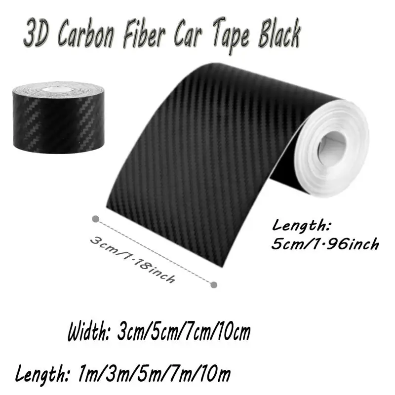 1-5m Carbon Fiber Car Sticker Door Mirror Protective Strip DIY Protection Film Waterproof Adhesive