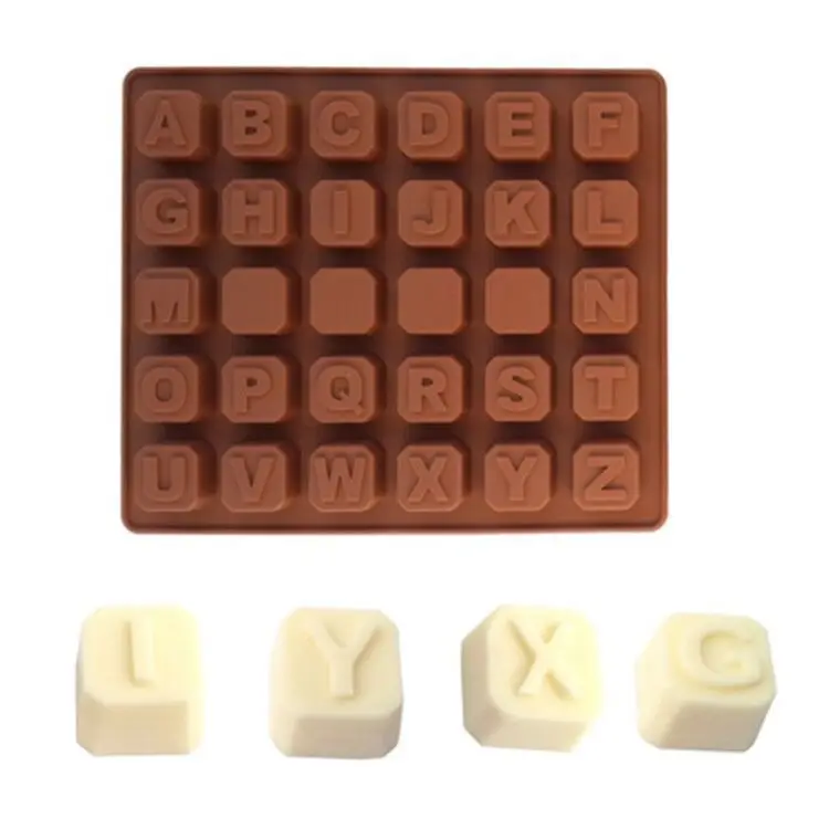 26-Alphabet-Kuchendekor, Fondantform, Eiswürfelform, Buchstaben, Silikonform, DIY, Schokolade, Kekse, Gebäck, Desserts, Backwerkzeug