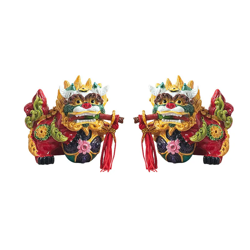Dragon ornaments attract wealth, lion bites sword tabletop decoration handicrafts, moving house, Chinese characteristic gifts fo