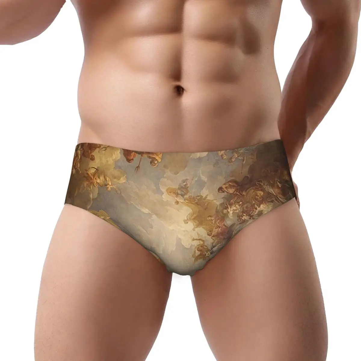 

Brown Ceiling At Versailles Renaissance Panting Men Triangle Panties Soft Boxer Underpants Short Underwear for Homme Man