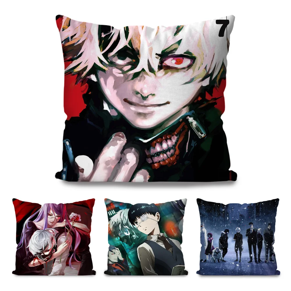 

Bilibili Tokyo Ghoul Anime Pillow Case Square Pillow Bedroom Sofa Leisure Comfort Cushion Car Living Room Home Decoration 40X40