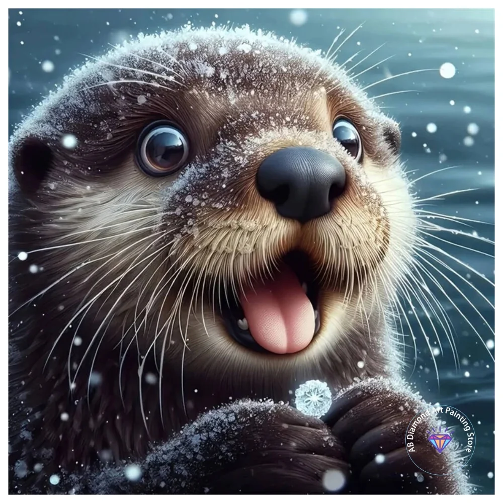 

Otter AB Diamond Painting Kit Square Round Diamond 5D DIY Animal Mosaic Handmade Art Adult Exquisite Gift Crafts Home Decor