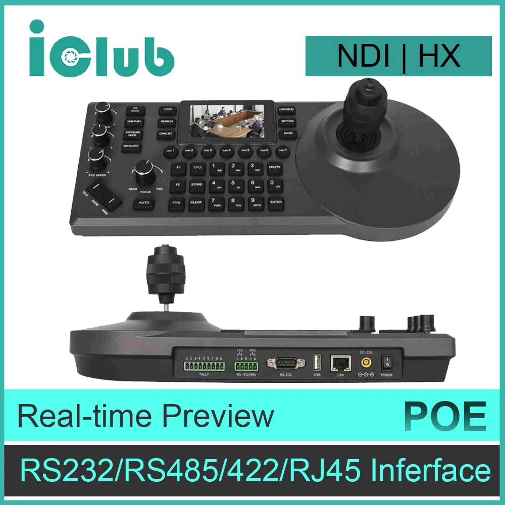 教会、ライブサービス教育、ポールニディ用のptzカメラコントローラー、3インチLCDスクリーンプレビュー、4d joystick